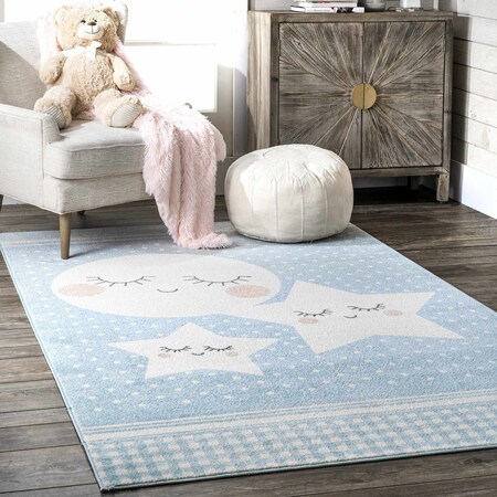 Nuloom Moon And Stars Kids Nursery Area Rug 9ft x 12ft MEST03A-9012